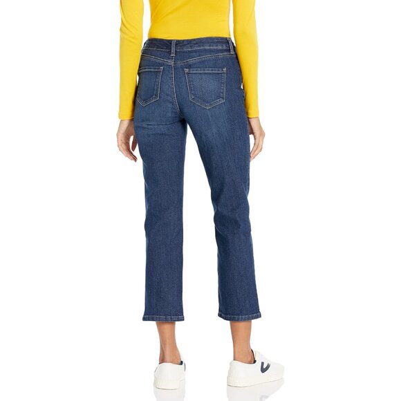 Womens Petite 5 Pocket Jeans Cotton Stretch Straight Leg Zipper Waist - Picture 4 of 6